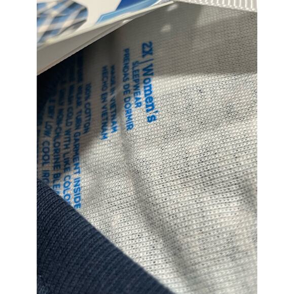 NWT Wonderland Pajamas Set Hanukkah Chanukah Womens 2xl Blue Plaid Matching Pjs - Picture 4 of 6